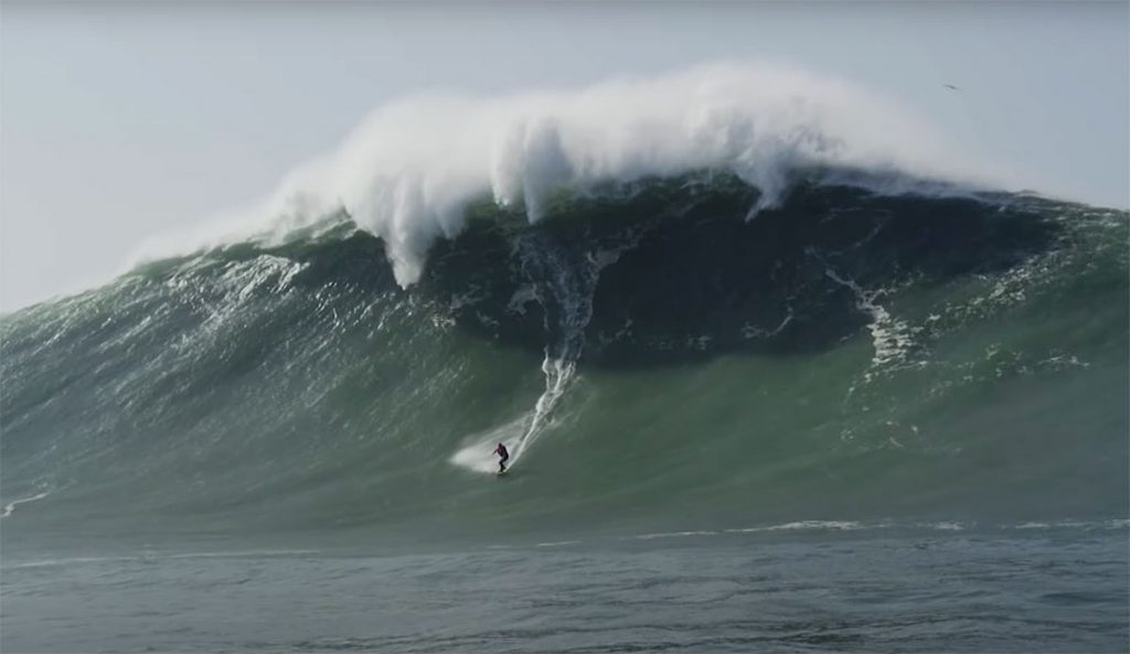 Kai Lenny surfing at Nazare