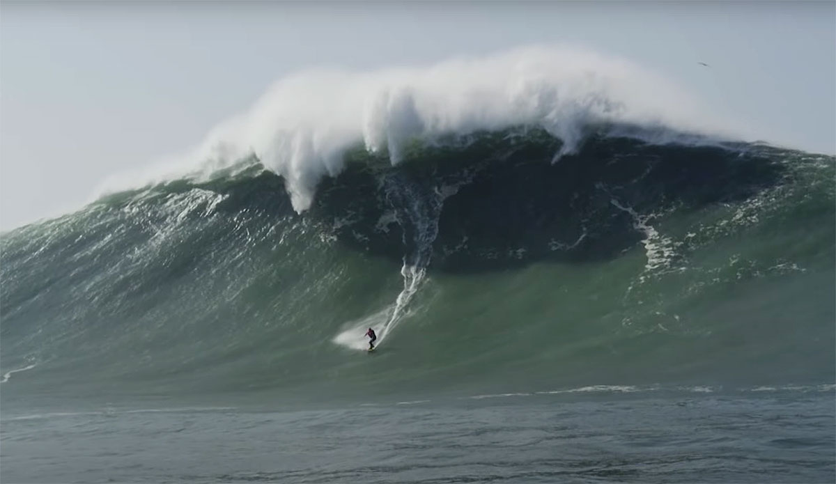 Kai Lenny surfing at Nazare