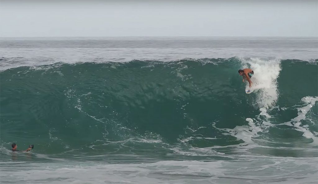 Mason Ho surfing at Keiki shorebreak