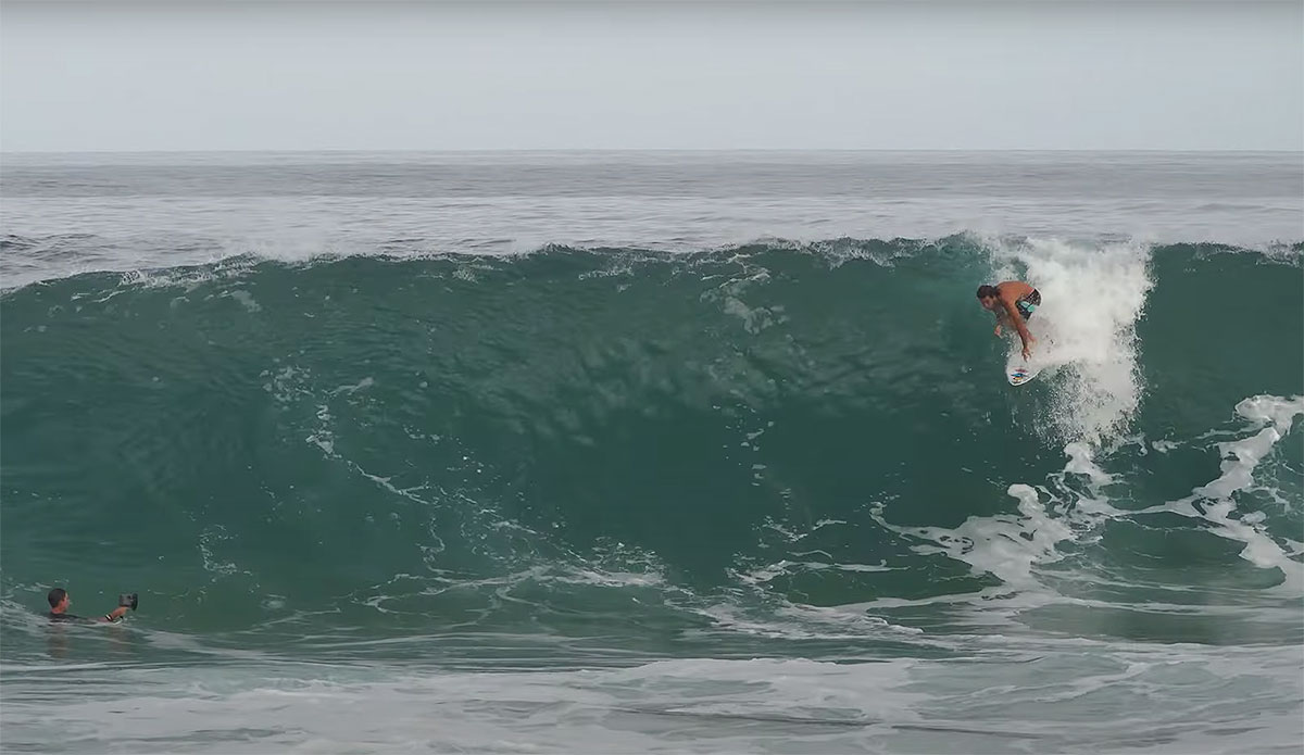 Mason Ho surfing at Keiki shorebreak
