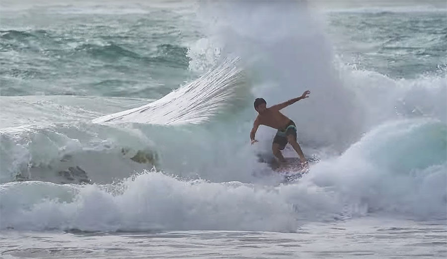 Mason Ho surfing in weird waves