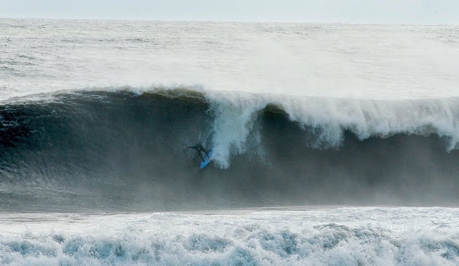 Rob Kelly on a big wave in New Jersey