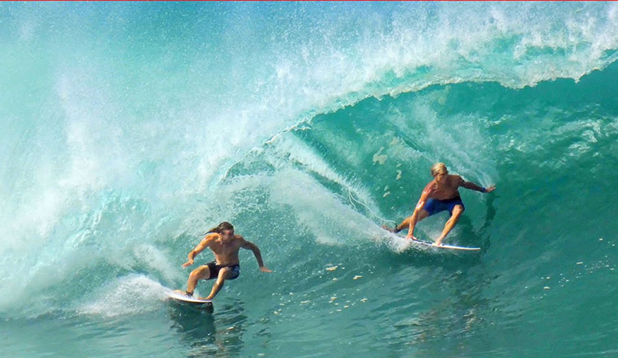 Surfers at Pipeline