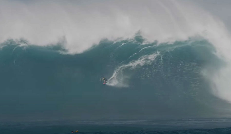 Justine Dupont big wave surfing at Jaws