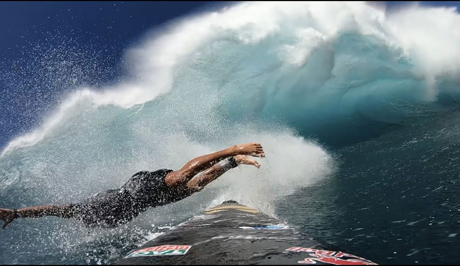 Kai Lenny wiping out at Jaws