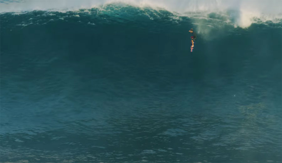 Kai Lenny surfing a wave at Nazare