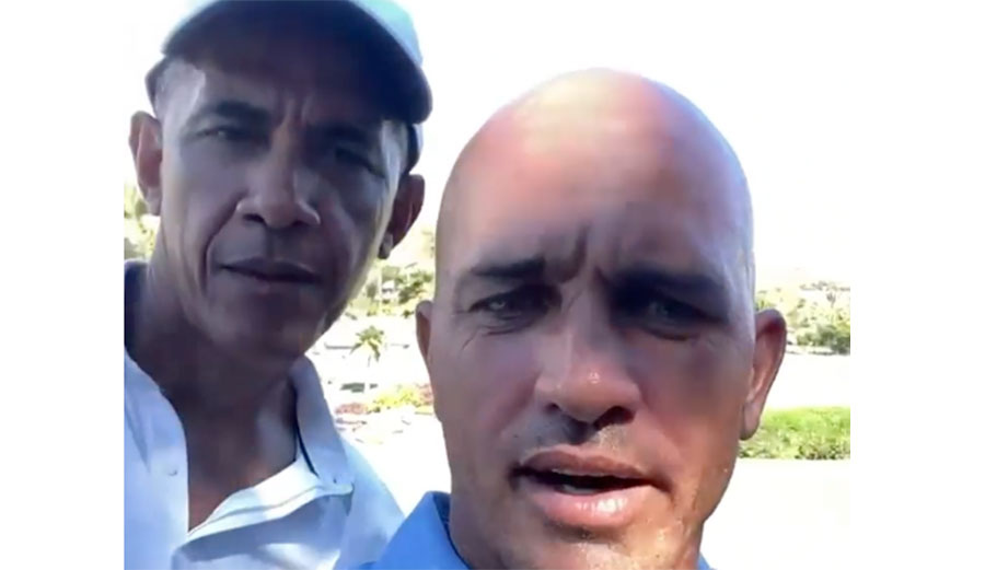 Kelly Slater and Barack Obama golfing in Hawaii