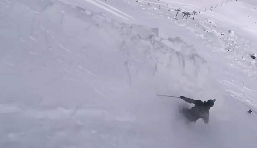 micka bimboes being buried by an avalanche
