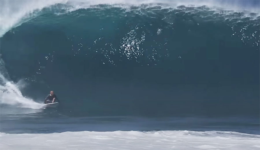 Kelly Slater surfing at Pipeline