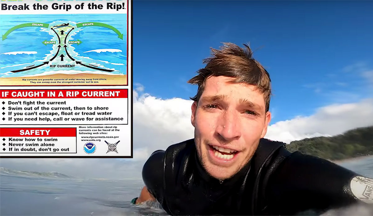 Nathan Florence at Pipeline rip current
