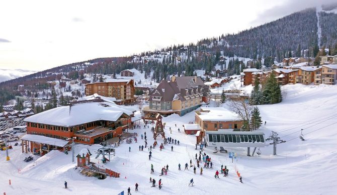 schweitzer mountain resort village from above