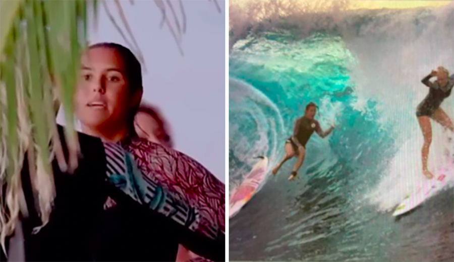 Tatiana Weston-Webb and Moana Jones fight over drop-in at Pipeline