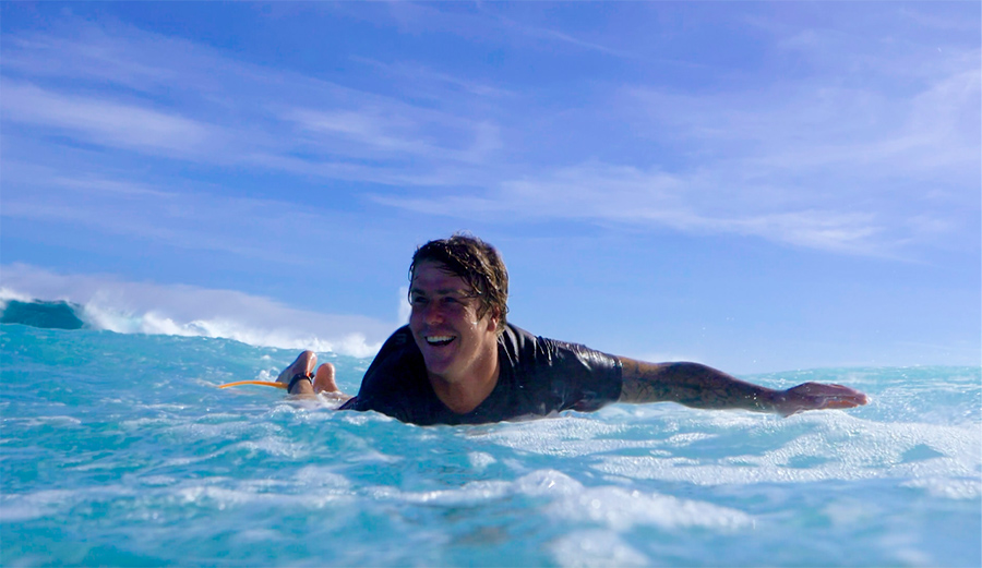 Albee Layer Paddling in from Jaws