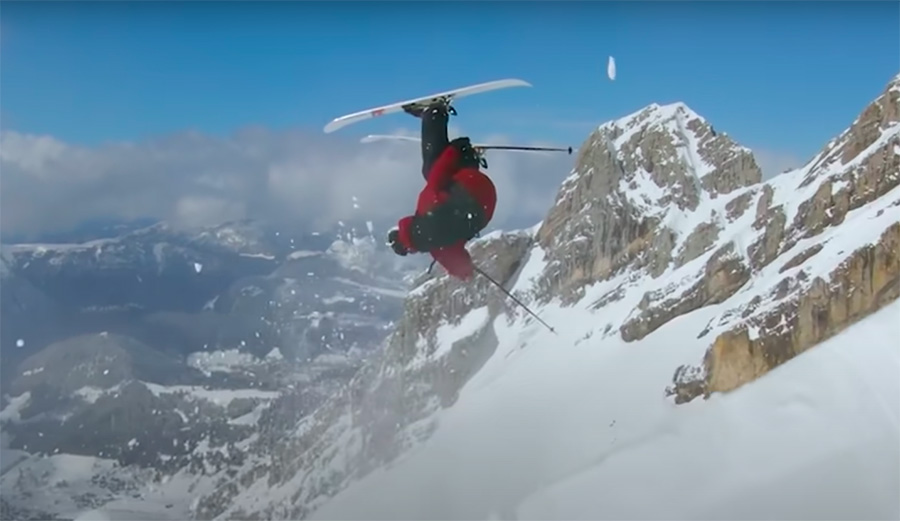 Candide Thovex throws an inverted air