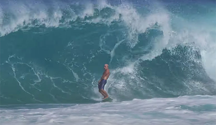 Michael Ho surfing on the North Shore