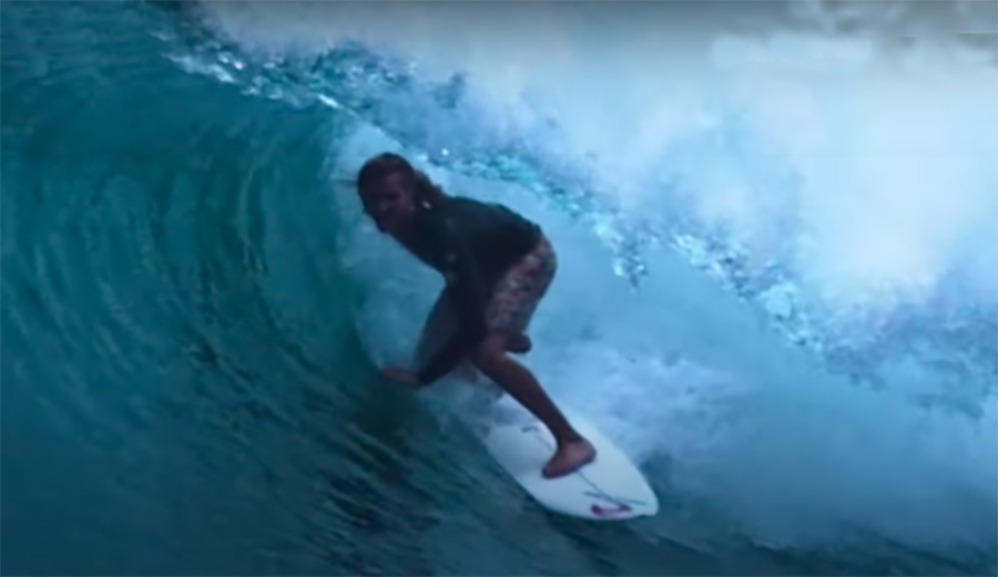 a surfer in a barrel