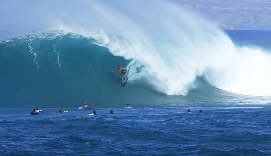 Surfer in barrel at Honolua Bay