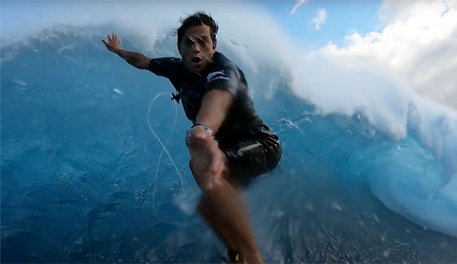 Kai Lenny surfing Jaws