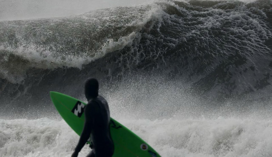 A big barrel on the New Jersey coast