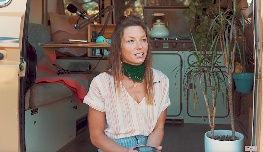 Stacie Vanags talks from her van, Salty Carmela