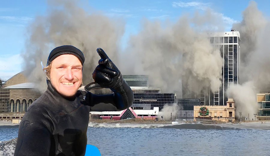 Ben Gravy in front of Trump Plaza