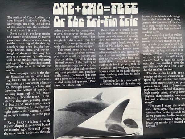 a story about thrusters in SURFER magazine