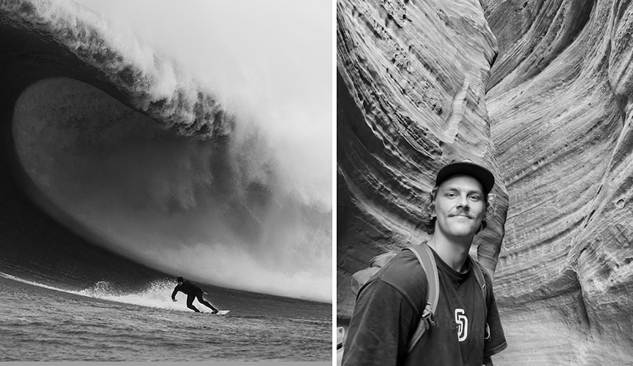 Tanner Olthoff and his winning image from Maverick's big wave