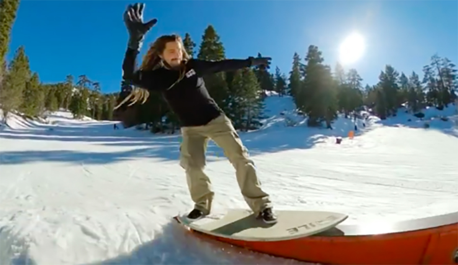 Austin Keen goes snow skimming