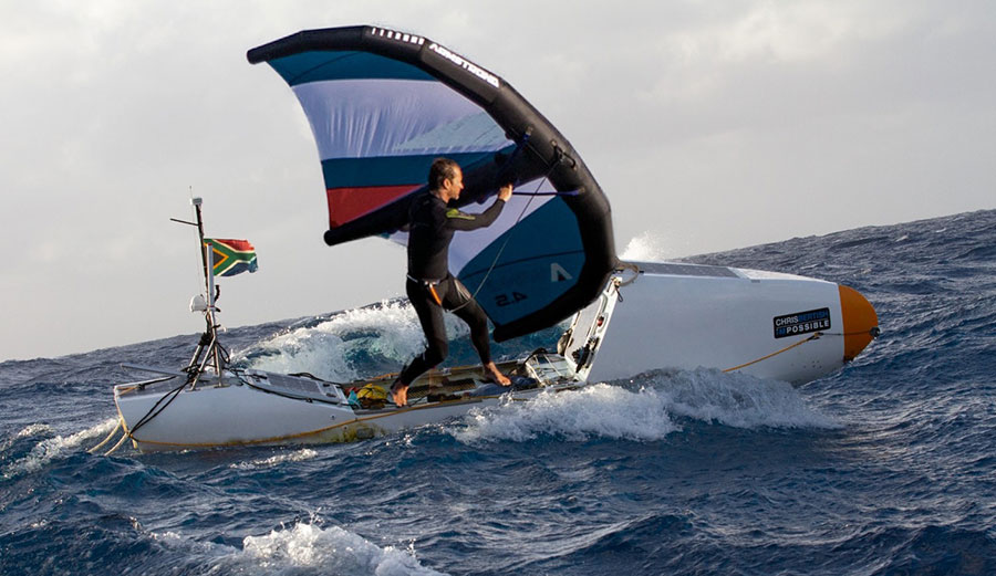 Chris Bertish crossing the Pacific Ocean