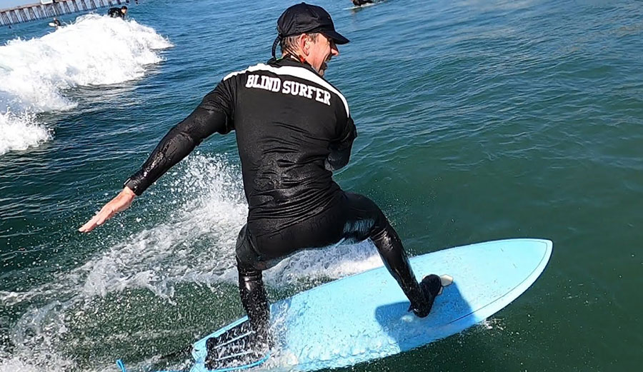 Pete Gustin Blind Surfer