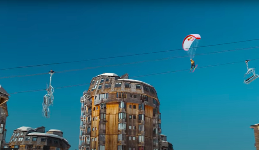 Watch: Speed Flying on Skis Through an Abandoned French Resort Is a Crazy Kind of Shredding