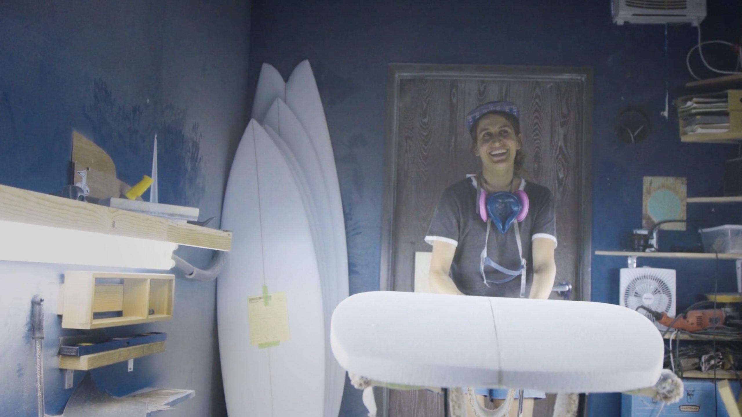 Christine in the shaping bay