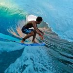 Mason Ho surfing a barrel