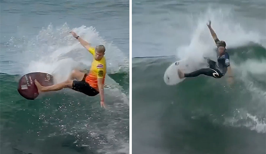 John John Florence and Morgan Cibilic surfing