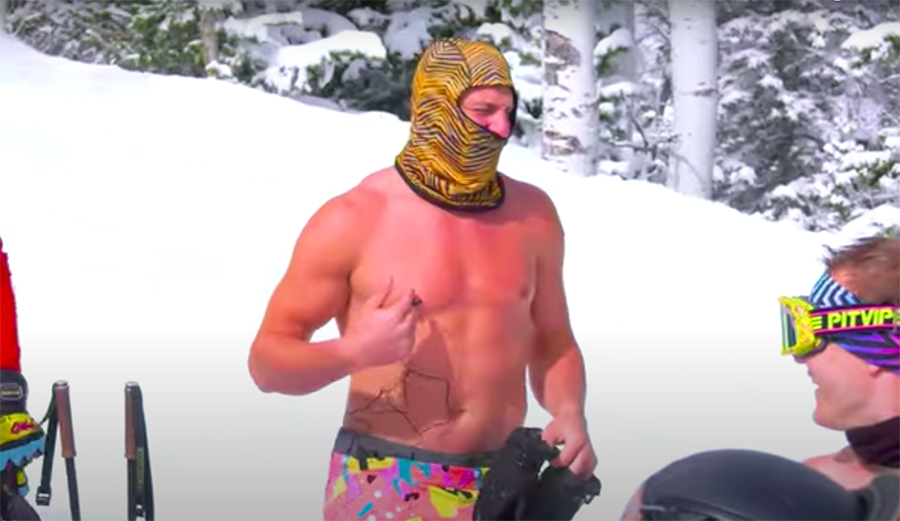 Rob Gronkowski on skis
