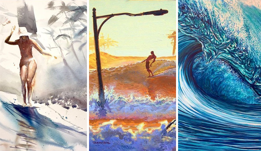 Surf artists Johny Vieira, Damian Fulton, Joshua Paskowitz