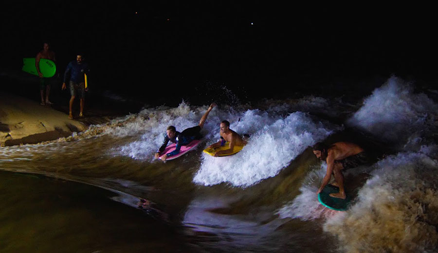 Jamie O'Brien surfing Waimea River