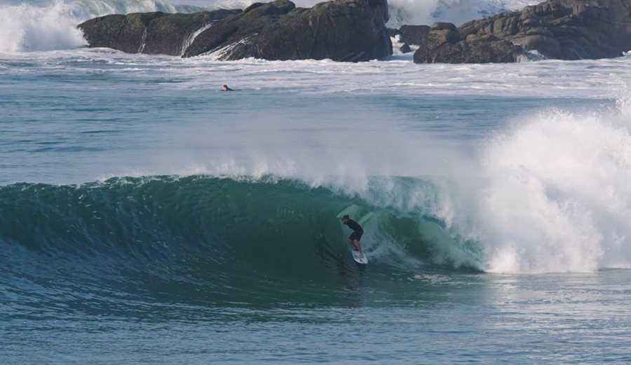 Nathan Florence surfs a barrel