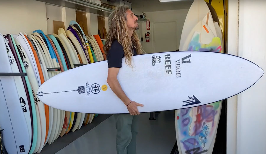 Rob Machado with surfboard