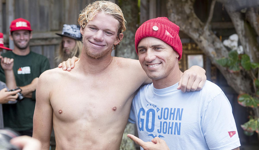 John John Florence and Kelly Slater