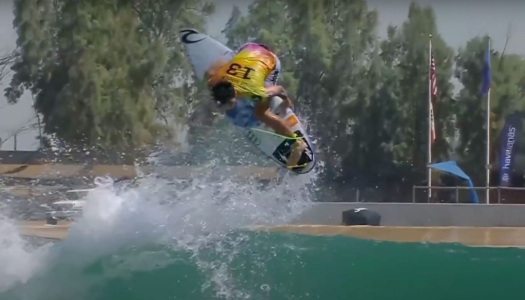 Gabriel Medina surfing at the Surf Ranch