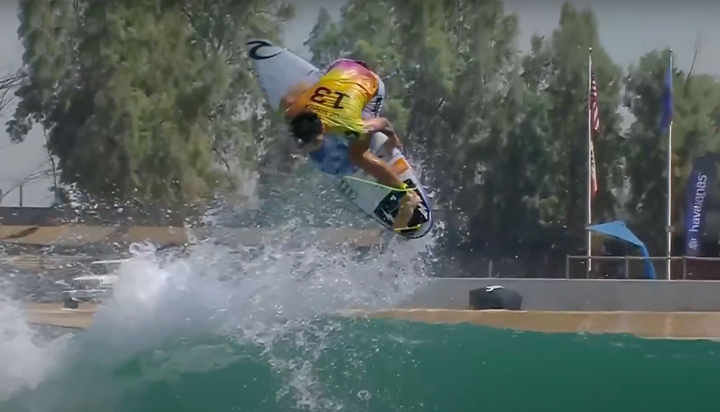 Gabriel Medina surfing at the Surf Ranch