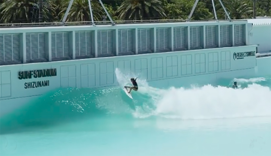 A Japanese surfer rides Japan's new wave pool