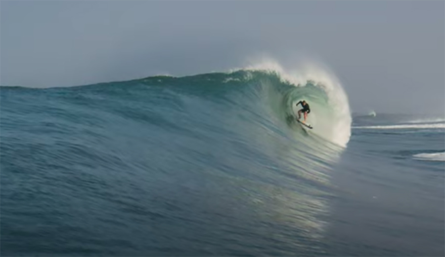 Nathan Florence in a gnarly beach break barrel