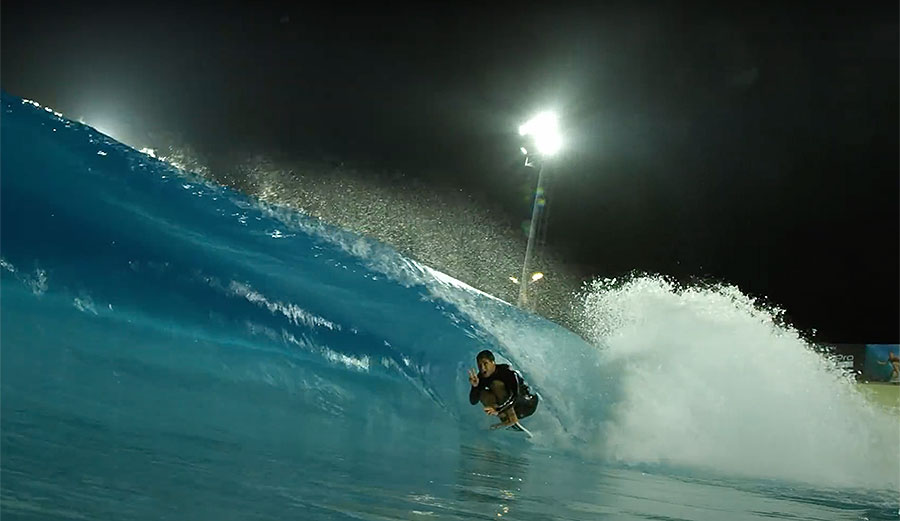 Zeke Lau surfing South Korea Wave Park