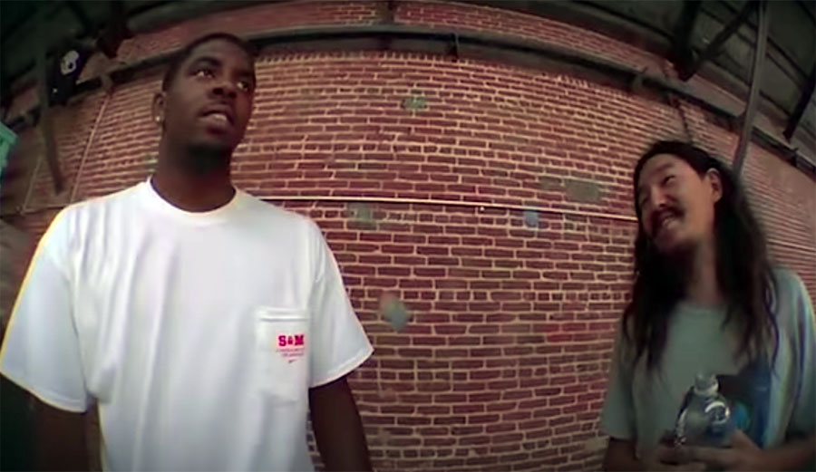 Kyrie Irving on a skateboard