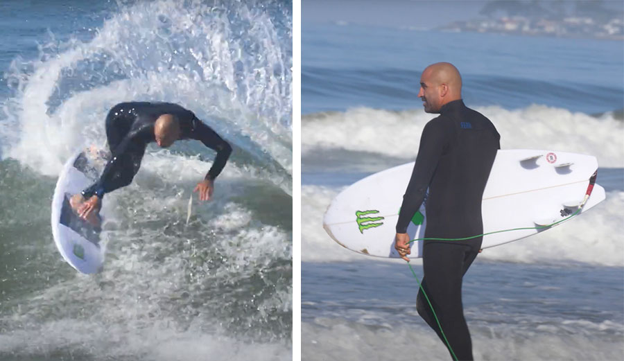 Bobby Martinez surfing in Santa Barbara