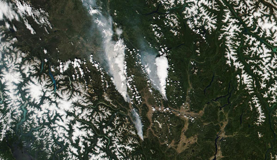 fires spread across the landscape