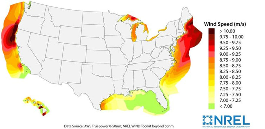 offshore wind power potential in the U.S.