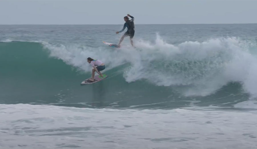 Jamie O'Brien and Brad Domke surfing